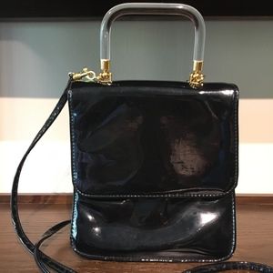 Vintage Black Amanda Smith Structured Clutch